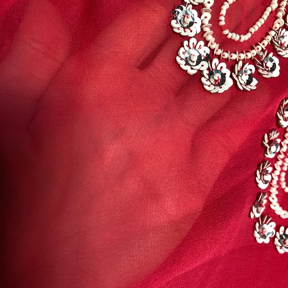 French Connection Coral Bex Beads Cocktail Dress 0 - Picture 5 of 8